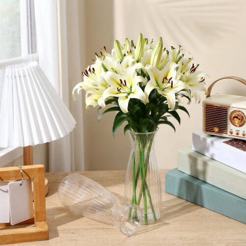 Small Clear Bud Vases Set Retro Plastic Bud Flower Vases Mini 1