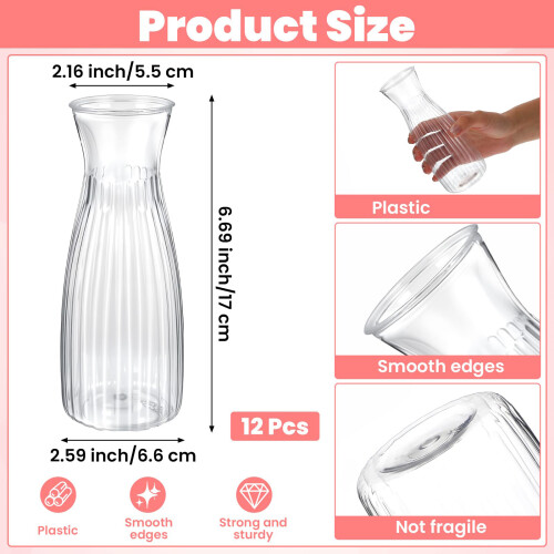 Small Clear Bud Vases Set Retro Plastic Bud Flower Vases Mini 2