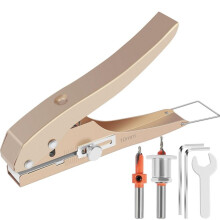 Single Hole Punch 10mm Heavy Duty Hole Puncher Banding Punching Plier with Scale for Paper Cards Plastic Cardboard