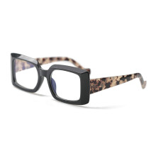 Square Blue Light Reading Glasses +1.0 for Men and Women, Black Frame with AntiBlue Light Protection