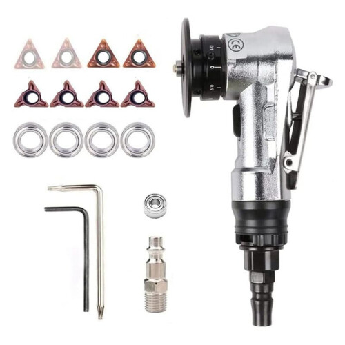 Chamfering Machine, Pneumatic Beveling Machine for Inner Hole Deburring Linear,1/4 Inch Intake Connection,Set A