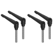 4Pcs Clamping Lever Handles, M10 x 60mm 304 Stainless Steel Threaded Male Stud, Adjustable Handles, Black