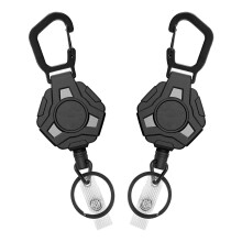 Confezione da 4 Portachiavi Retrattili Resistenti, Bobine di Badge Retrattili, Porta Badge con Moschettone, Cavo nel Acciaio Rivestito da 31,8 Pollici