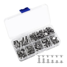 90Sets Chicago Screws Kit, 6 Sizes Screw Rivets Metal Chicago Binding Screws for DIY Repair Leather Belt Silver