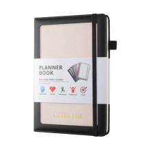 Week Planner 2024 Notebook with PU Cover , Medium (A5) Hardcover, 5.9X8.4Inch Black