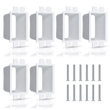 6 Szt. Przedłużacz Puszki Gniazdka Elektrycznego, Przedłużacz Pojedynczej Skrzynki z 12 Szt. Śrub 1 Przedłużacz Gniazda Modułu Przełącznika