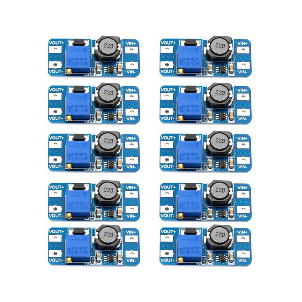10Pcs, Mt3608, - Converter, Boost Regulator, Usb Power Module, 2V-24V To 5V-28V, 2A Output, Micro-Usb 4713641252429