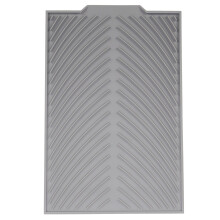 Silicone Dish Drying Mat Flume Folding Draining Mat,Rectangle Drain Mat Drying Dishes Pad Heat Resistant Non-Slip Tray Gray