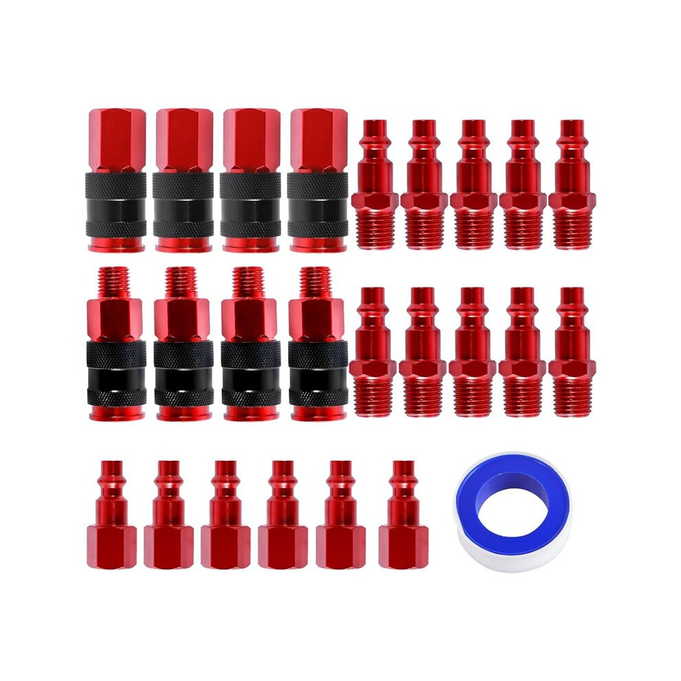 25Pcs Air Coupler And Air Plug Kit,1/4-Inch Npt Fittings,Air Fitting Set For Air Compressor,Air Hose Connect Fittings 4711582207140