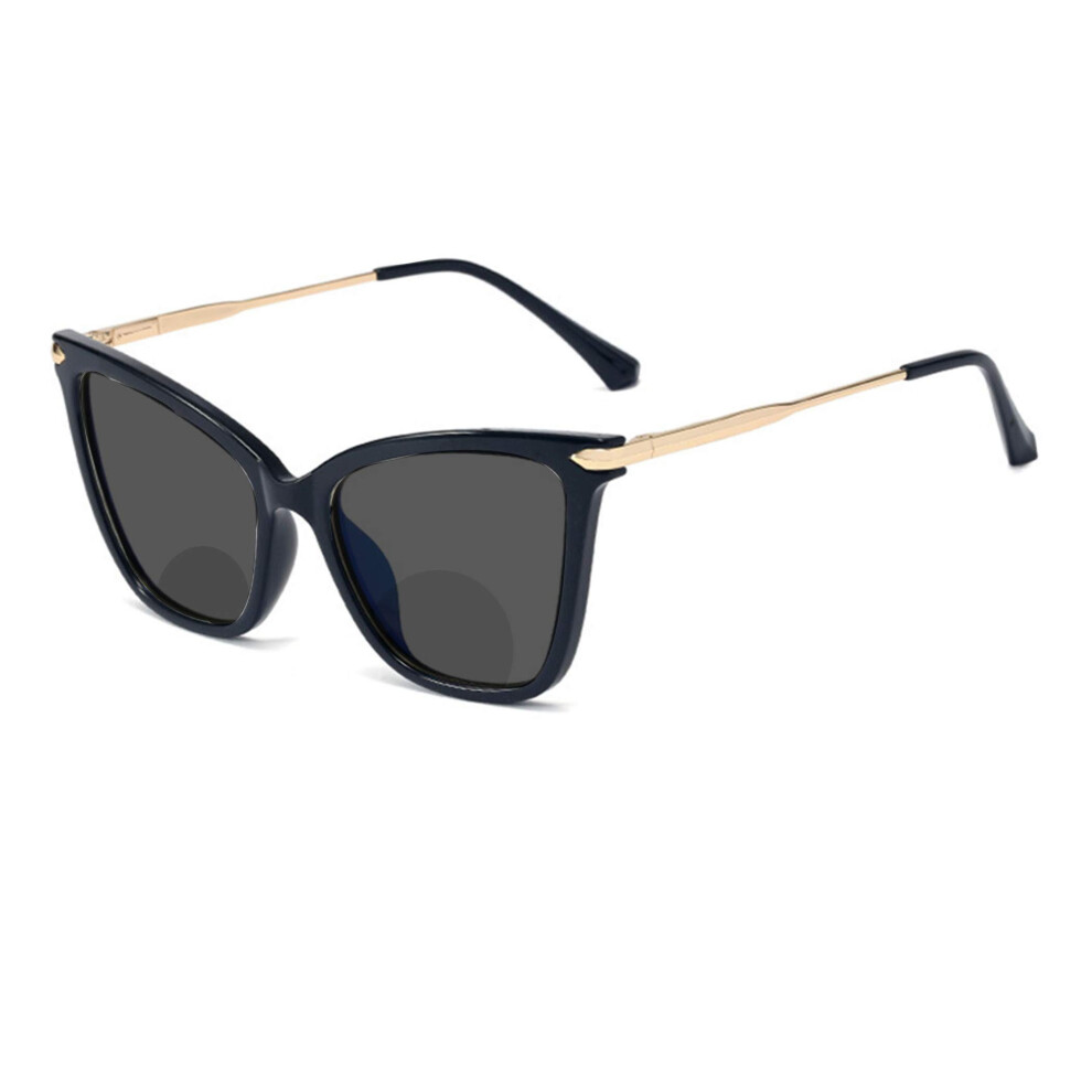 Black Bifocal Reading Glasses For Women With 3.0X Magnification And Uv400 Protection Stylish