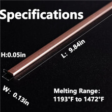20 Sticks BCuP-5 Copper Brazing Rods, 10 Inch Flat Self Fluxing for HVAC, Air Conditioning and Refrigerator Solder