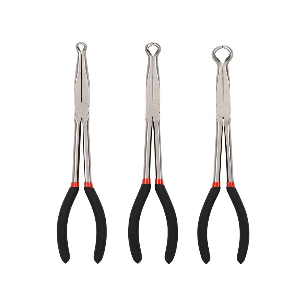3Pcs 11 Inch Hose Gripper Plier Set,6Mm,13Mm,18Mm Dia,Offset Boot Removal Pliers Serrated Jaws 6033027306224