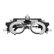 Leichter Allergie-Optikversuchsrahmen aus Aluminium mit verstellbarem PD, Schwarz + Silber