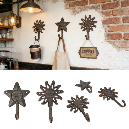 Elegant Single Iron Hook Sun Or Star Pattern Hanger For-Star 2