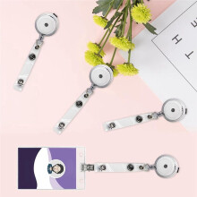 30 Carretes de Soporte de Insignia Retráctiles DIY con Clip de Cocodrilo Giratorio y Lámina Acrílica Circular Transparente, Carrete de Insignia en