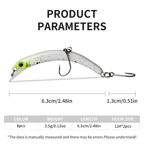 8 Stücke Minnow Angelköder Künstliche Wobbles Harte Köder 2