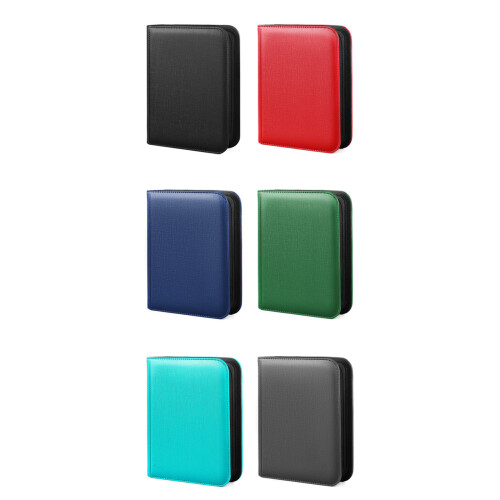 PU Leather Card Protector Book With 4 Pocket And 160 Slots-grey 1