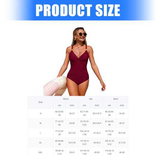 Trend Monokini Bathing Suit Build In Bra Support-Black M 1