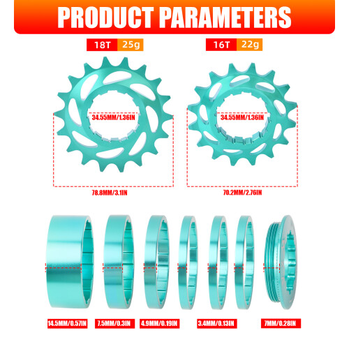 Single Speed Cassettes Single Speed Cogs Conversion Kits for-8 2