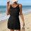 Comfortable Beach Dress Practical Polyester Texture for-Black S 7