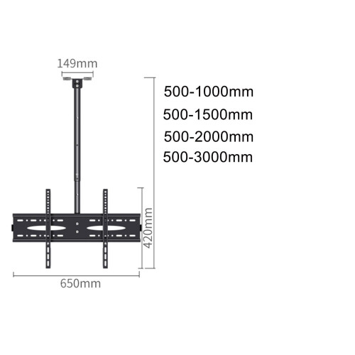 Ceiling TV Mount for 4075 Inch Flat Screen, Adjustable Viewing Angle, HeavyDuty VESA Bracket 1