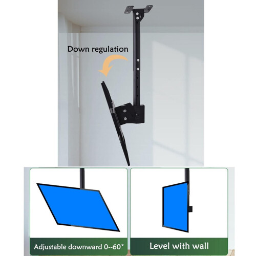 Ceiling TV Mount for 4075 Inch Flat Screen, Adjustable Viewing Angle, HeavyDuty VESA Bracket 2