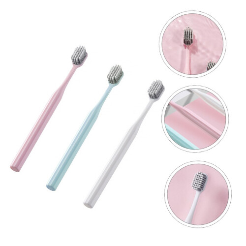 3pcs Extra Soft Toothbrush for Adults Sensitive Teeth Plaque Removal Ergonomic Handle 2