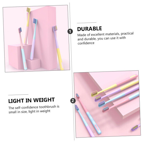Soft Bristle Toothbrush for Adults 8PCS Compact Travel Size Ergonomic Handle for Sensitive Teeth 2