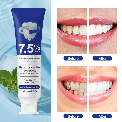 Fluoride 7.5% Nano Hydroxyapatite Toothpaste for Enamel  and Sensitive Teeth Relief, Mild Mint 4.23oz 1