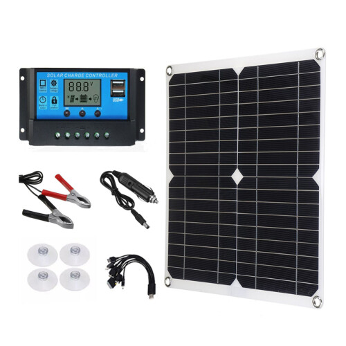18V 25W Monocrystalline Solar Panel Kit | Waterproof USB Charger for Camping 2