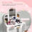 Homcom HOMCOM Kids Dressing Table Set Kids Vanity Set w/ Drawer, Mirror - White 5