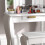 Homcom HOMCOM Kids Dressing Table Set Kids Vanity Set w/ Drawer, Mirror - White 9