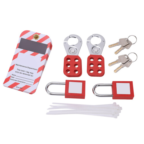 Rustproof Lockout Tagout Kit with Hasp & Padlocks, 1in Inner Diameter 1