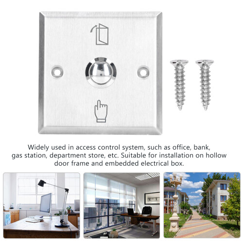 Door Access Control Exit Button Switch Stainless Steel Durable 1 Key switch 2