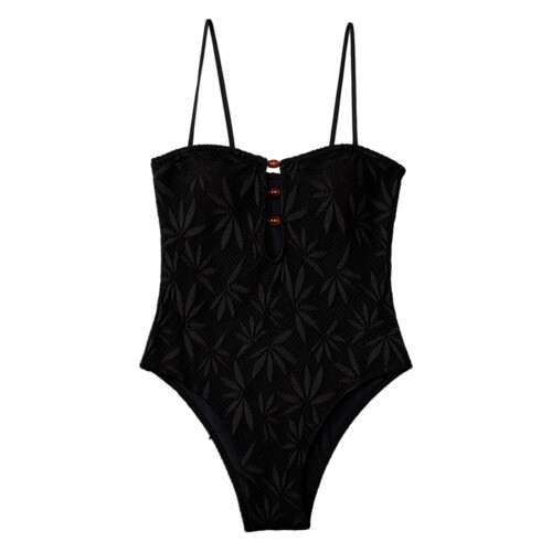 Stylish Women's Conjoined Bathing Suit Feature High-Black XL