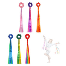 6Pcs Light Weight Dancing Rhythm Wrist Streamers Rainbow
