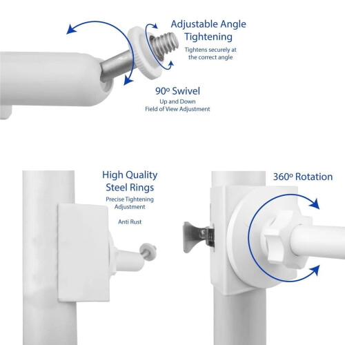 Security Camera Pole Mount with 360 Rotating Adjustment, White Outdoor Bracket for Versatile Use 1