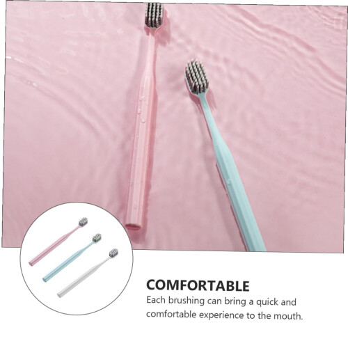 3pcs Extra Soft Bristle Toothbrush for Adults Small Head Ergonomic PP Handle for Sensitive Teeth 1