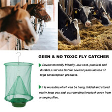 8 Piezas Trampas para Moscas de Rancho - Trampas para Moscas Reutilizables con Bandeja de Cebo para Colgar en Interiores Al Aire Libre, Jaula Estable
