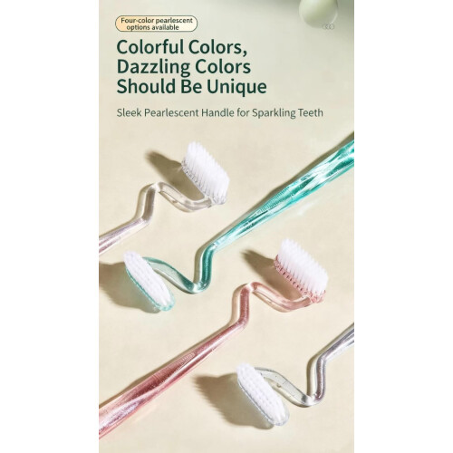 Soft Bristle Toothbrush for Sensitive Teeth with SShaped Head and AntiSlip Handle, 4 Pack 2