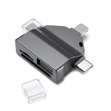 Multifunctionele 7 in 1 Kaartlezer USB 2.0 Type C Naar -Adapter USB-Flashlezer voor Pc-Laptopaccessoires Zwart