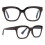 Oversized Reading Glasses for Women +1.75 Magnification Blue Light Blocking Lightweight Black Frames 1
