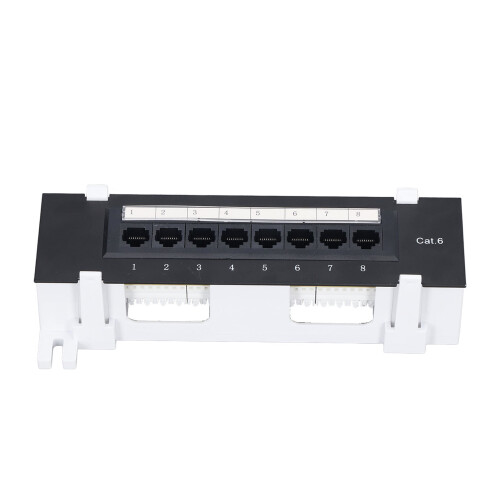 Network Patch Panel 8 Ports CAT6 Rackmount RJ45 for Data & Telecom Installation 1