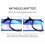 Progressive Multifocal Reading Glasses with Anti Blue Light Filter, Blue Flower Pattern +1.0 4