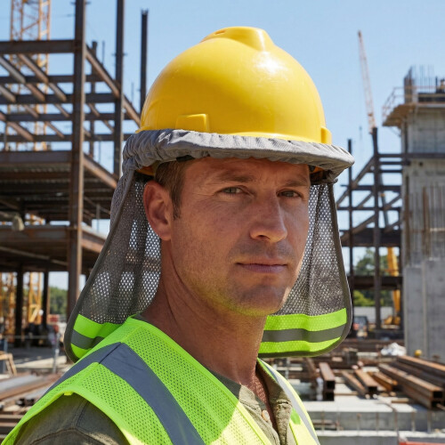 4Stk Grau Reflektierender Hardhat Sonnenschutz Mit Netz- Schild 2