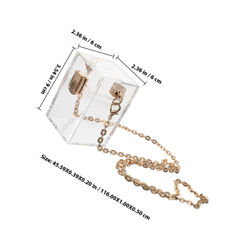 Transparente Damen Geldbörse Lippenstift Münztasche Mit Kette 1