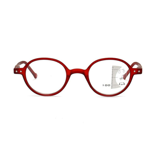 Multifocal Blue Light Blocking Reading Glasses Red Frame +1.5X HD Lenses for Computer and Mobile 1