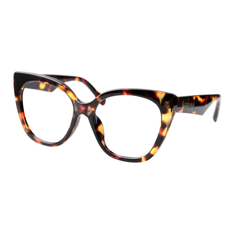 Blue Light Blocking Cat Eye Reading Glasses for Women, Leopard Print, +2.75 Strength