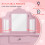 Homcom HOMCOM Makeup Dressing Table Set with Tri-Folding Mirror and Drawer, Pink 5