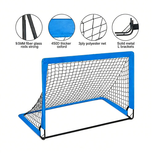Collapsible Football Goal Set Includes 2 Foldable Markers 3 Size 1